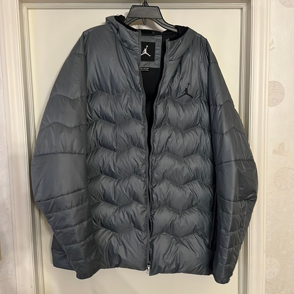 Jordan Men's Puffer Jacket Gray with Black Logo
